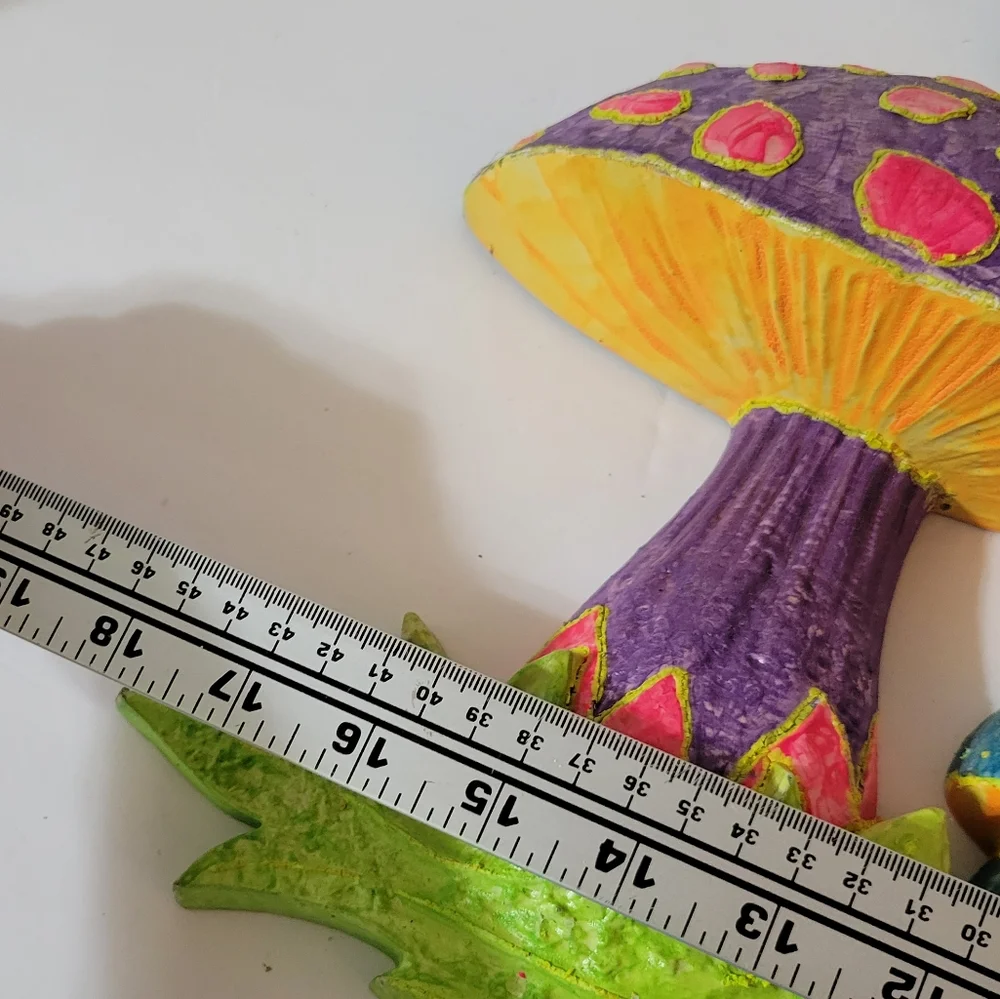 Vintage 1970 Mushroom Wall Hanging Day Glow - Picture 13 of 13